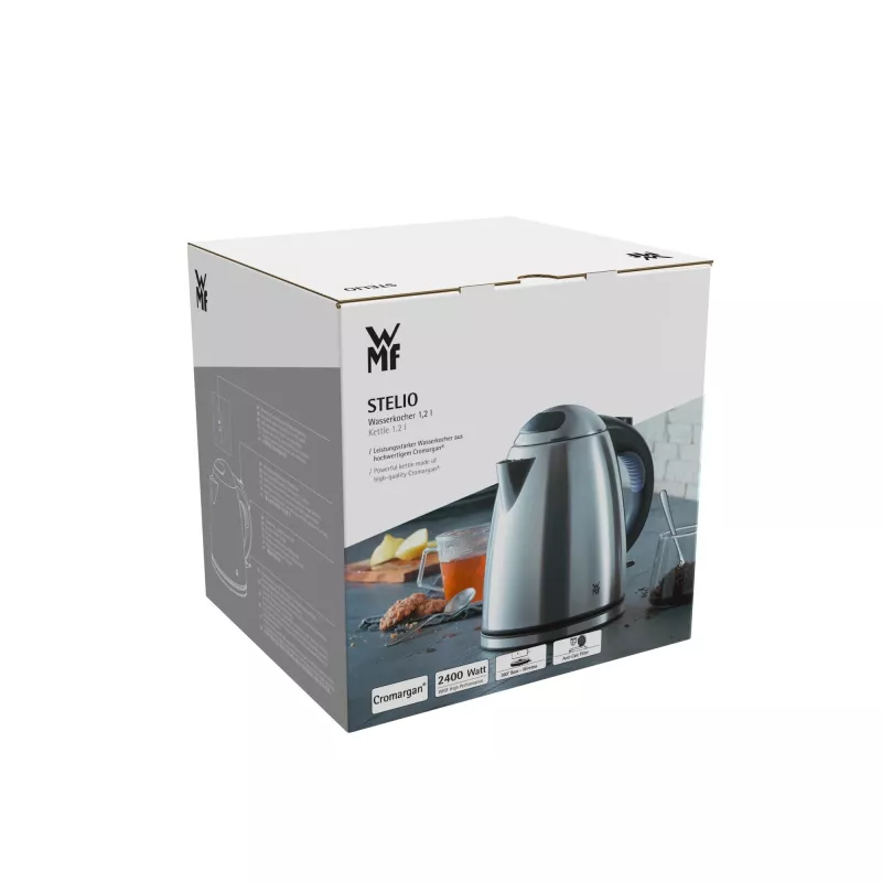 WMF Stelio 0413010012 Hervidor 1,2 l 2400 W Negro, acero inoxidable