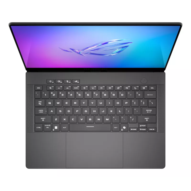 ASUS ROG Zephyrus G14 GA403WR-QS152W Portátil AMD Ryzen AI 9 HX 370 35,6 cm (14 pulgadas) WQXGA+ 64 GB LPDDR5x-SDRAM 2 TB SSD NVIDIA GeForce RTX 5070 Ti Wi-Fi 7 (802.11be) Windows 11 Home Alemán Negro, Gris