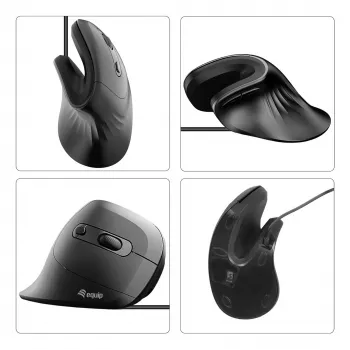 Equip 245119 Ratón Universal Diestro USB Type-A + USB Type-C Óptico 7200 DPI