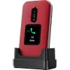 Teléfono básico Doro Leva E30 Teléfono plegable, 2,8 pulgadas (7,11 cm) 320x240, Single-SIM, Cámara 0,3 MP, 1150 mAh, IP55, Rojo/Blanco