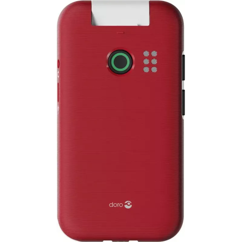 Teléfono básico Doro Leva E30 Teléfono plegable, 2,8 pulgadas (7,11 cm) 320x240, Single-SIM, Cámara 0,3 MP, 1150 mAh, IP55, Rojo/Blanco
