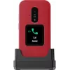 Teléfono básico Doro Leva E30 Teléfono plegable, 2,8 pulgadas (7,11 cm) 320x240, Single-SIM, Cámara 0,3 MP, 1150 mAh, IP55, Rojo/Blanco