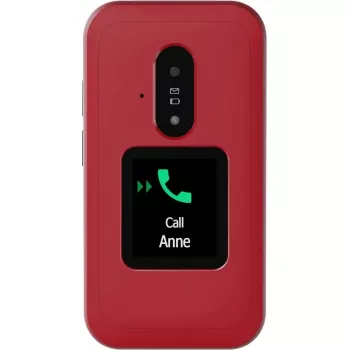 Teléfono básico Doro Leva E30 Teléfono plegable, 2,8 pulgadas (7,11 cm) 320x240, Single-SIM, Cámara 0,3 MP, 1150 mAh, IP55, Rojo/Blanco