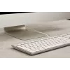 Teclado USB con cable Cherry KC 6000C para Mac – QWERTY nórdico, interruptores de tijera, plata, cable de 1,8 m