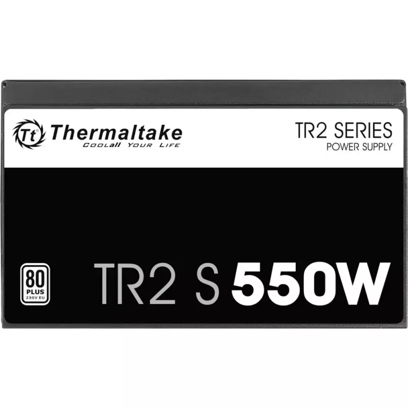 Fuente de alimentación THERMALTAKE TR2 S 550W, ATX, 20+4 pines, 80 PLUS, ventilador de 120 mm, negro