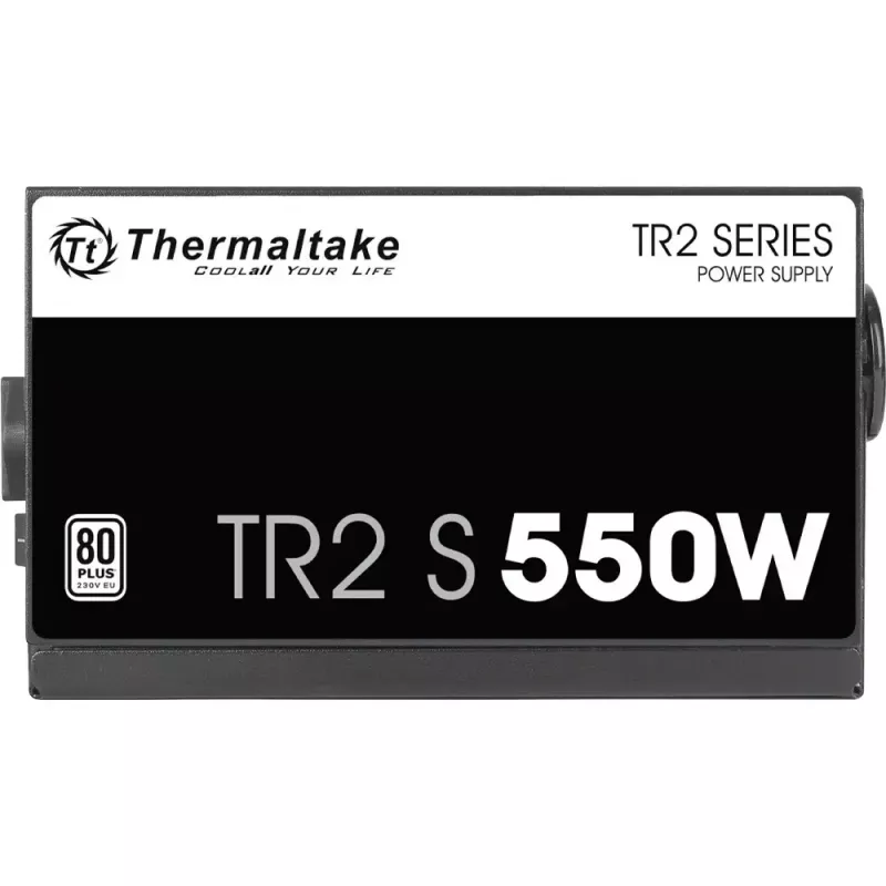 Fuente de alimentación THERMALTAKE TR2 S 550W, ATX, 20+4 pines, 80 PLUS, ventilador de 120 mm, negro