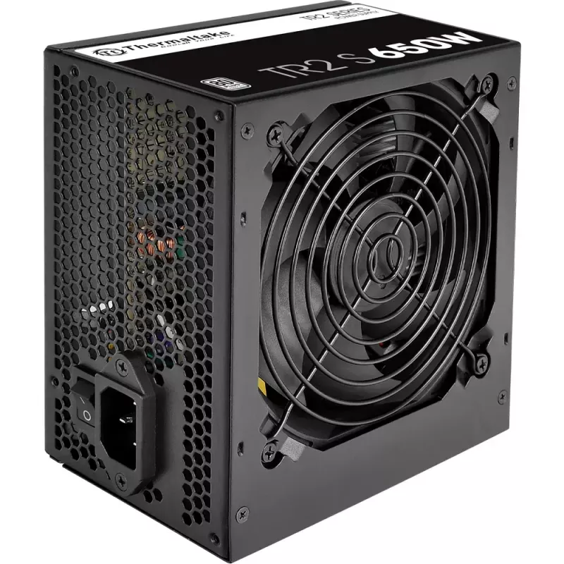 Fuente de alimentación Thermaltake TR2 S 650W – ATX, 20+4 pines, 80 PLUS, ventilador de 120 mm, negro