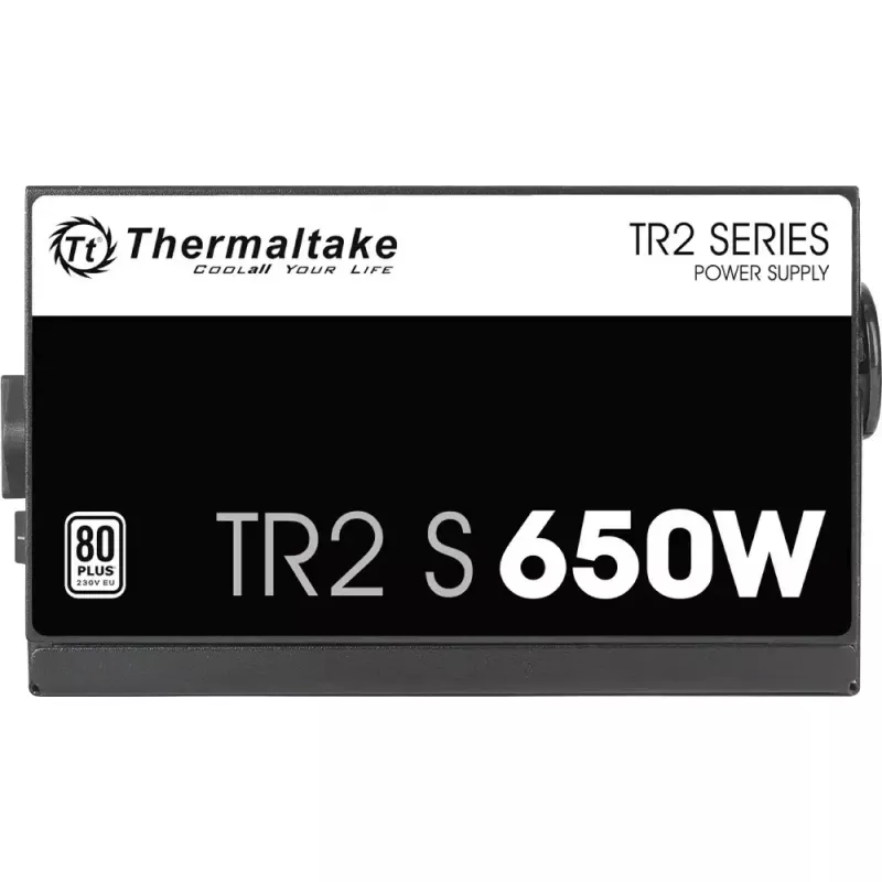 Fuente de alimentación Thermaltake TR2 S 650W – ATX, 20+4 pines, 80 PLUS, ventilador de 120 mm, negro