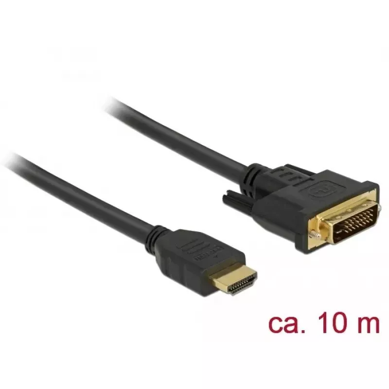 Adaptador de cable de vídeo DeLOCK 85657 10 m HDMI Type-A DVI negro