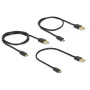 Delock Cable de datos y carga de USB 2.0 Type-A a Micro-B, juego de 3 piezas, negro