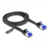 Cable de red DeLOCK RJ45 cable de parcheo plano conector macho a conector macho Cat.6A 1 m negro