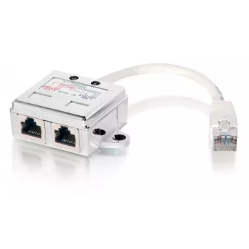 Splitter 2 puertos Cat.5e RJ45, Equip 127603, metálico/blanco, 0,15 m