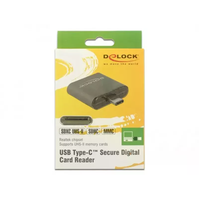 Lector de tarjetas DeLOCK 91498 USB 3.2 Gen 1 Type-C negro