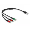 Cable de carga USB DeLOCK 3 en 1 Type-A a 2 x Lightning USB Type-C 30 cm