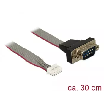 Cable serie DeLOCK 89632 negro gris rojo 0,3 m DB-9