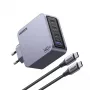 Cargador Ugreen Nexode Pro 160W GaN con cable USB-C universal negro, gris AC carga rápida para interiores