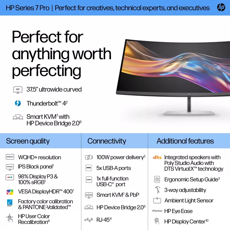 Monitor HP Series 7 Pro 37,5 pulgadas WQHD+ Thunderbolt 4 - 738pu