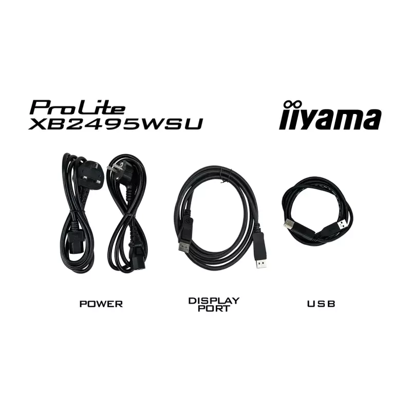 Monitor IIYAMA ProLite XB2495WSU-B1 61,2 cm (24.1 pulgadas) 1920×1200 IPS Full HD, 4 ms, hub USB 3.2, regulable en altura, altavoces