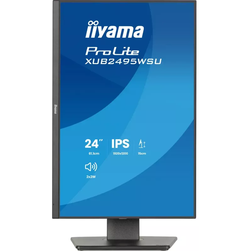 Monitor IIYAMA ProLite XB2495WSU-B1 61,2 cm (24.1 pulgadas) 1920×1200 IPS Full HD, 4 ms, hub USB 3.2, regulable en altura, altavoces