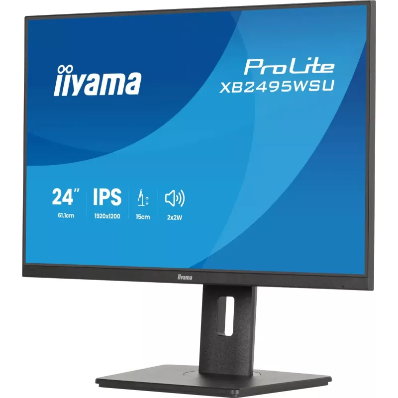 Monitor IIYAMA ProLite XB2495WSU-B1 61,2 cm (24.1 pulgadas) 1920×1200 IPS Full HD, 4 ms, hub USB 3.2, regulable en altura, altavoces