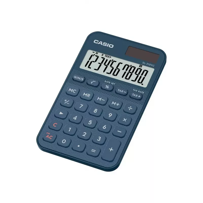 Calculadora de bolsillo Casio SL-310YC formato de bolsillo Basic 10 dígitos batería/solar azul marino