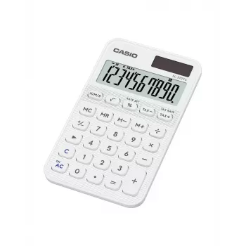 Calculadora de bolsillo CASIO SL-310YC Pocket Basic, 10 dígitos, batería/solar, blanca