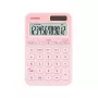 Calculadora de sobremesa básica CASIO MS-20YC — 12 dígitos, funciones de impuestos y beneficios, batería/solar, rosa claro