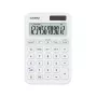 Calculadora de sobremesa básica CASIO MS-20YC — 12 dígitos, batería/solar, funciones de impuestos y beneficios, blanca