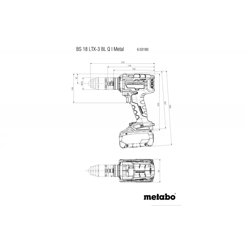 Taladro con empuñadura de pistola Metabo BS 18 LTX-3 BL Q I Metal 4000 rpm 3 kg