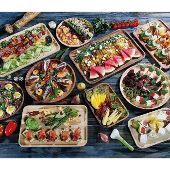 Bandeja de servir Zassenhaus plato de aperitivo madera redondo 30 cm