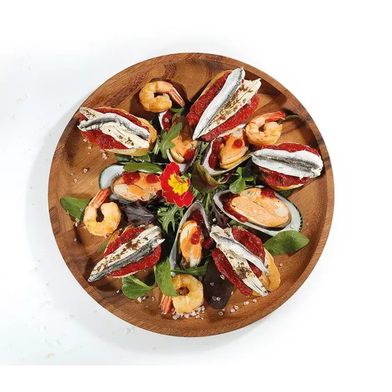 Bandeja de servir Zassenhaus plato de aperitivo madera redondo 30 cm