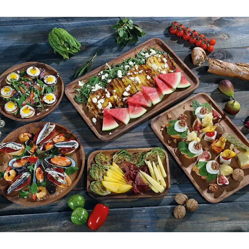 Bandeja de servir Zassenhaus plato de aperitivo madera redondo 30 cm