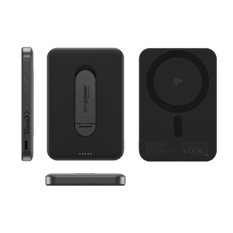 PanzerGlass empower™ by ® empower™ banco con soporte giratorio | 5000mAh | Space Black