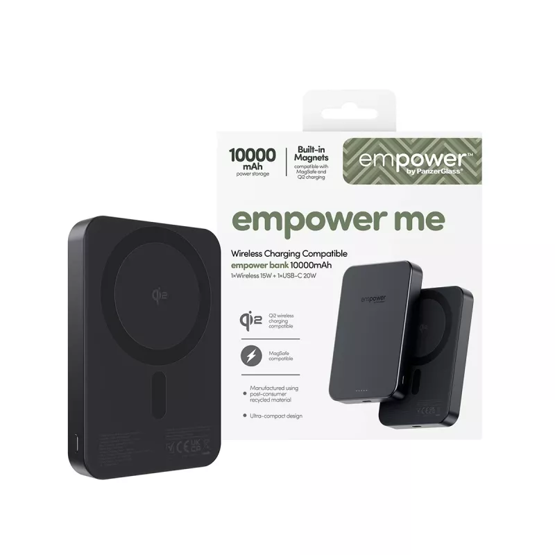 Batería portátil PanzerGlass empower™ 10000mAh Space Black, 0,245 kg