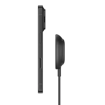 Belkin UltraCharge WIA013HQBK Base de carga Qi2 25W con soporte, negro, sin fuente de alimentación