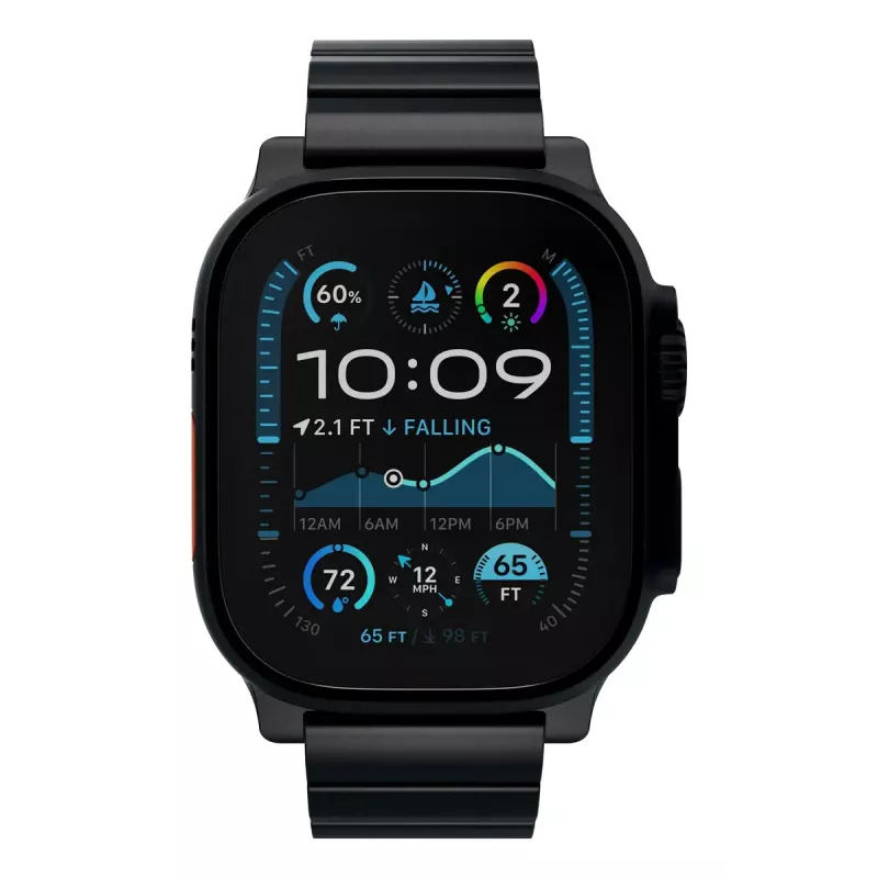 Correa para smartwatch Decoded Traction Band negra titanio — circunferencia de muñeca 130–225 mm, 1 ud.