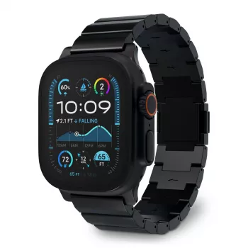 Correa para smartwatch Decoded Traction Band negra titanio — circunferencia de muñeca 130–225 mm, 1 ud.