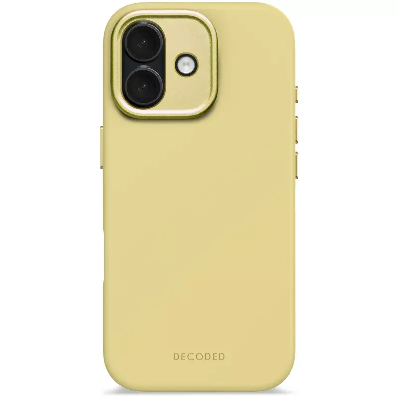 Funda para móvil Decoded D25IPO17BCS9YW para Apple iPhone 17, tipo funda, compatible con hasta 16 cm (6,3 pulgadas), amarillo, microfibra y PU