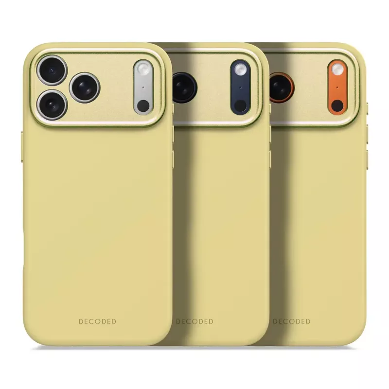 Cubierta trasera de silicona Decoded para Apple iPhone 17 Pro Max, compatible con pantallas de 6,9 pulgadas (17,5 cm), amarilla