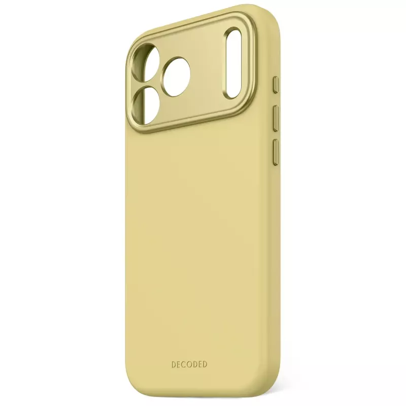 Cubierta trasera de silicona Decoded para Apple iPhone 17 Pro Max, compatible con pantallas de 6,9 pulgadas (17,5 cm), amarilla