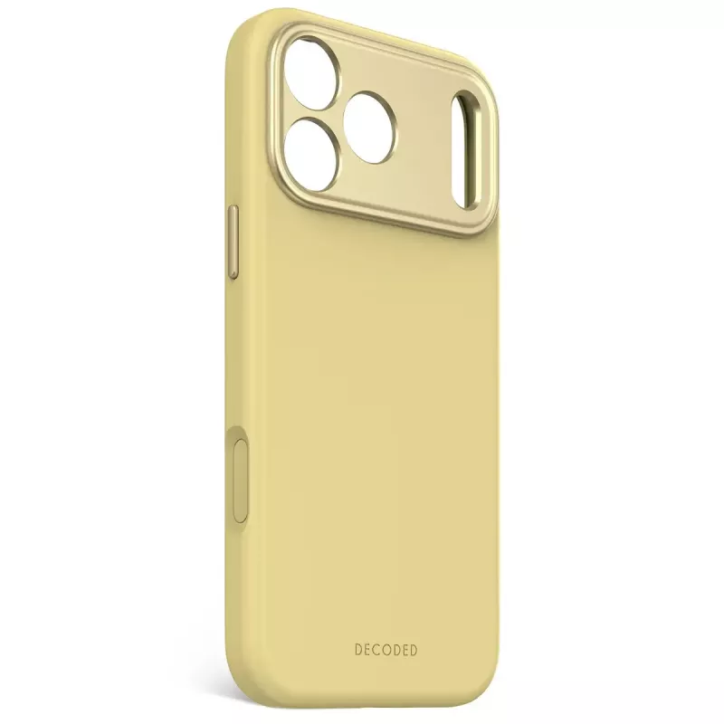 Cubierta trasera de silicona Decoded para Apple iPhone 17 Pro Max, compatible con pantallas de 6,9 pulgadas (17,5 cm), amarilla