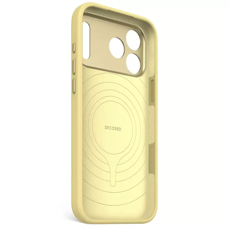 Cubierta trasera de silicona Decoded para Apple iPhone 17 Pro Max, compatible con pantallas de 6,9 pulgadas (17,5 cm), amarilla