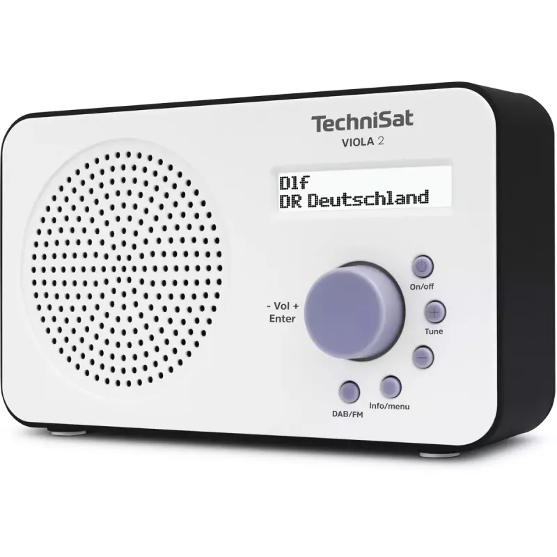 Radio digital portátil TECHNISAT 0000/3906 — DAB/DAB+/FM, 1 W RMS, LCD, 3,5 mm, blanco/negro, 0,338 kg