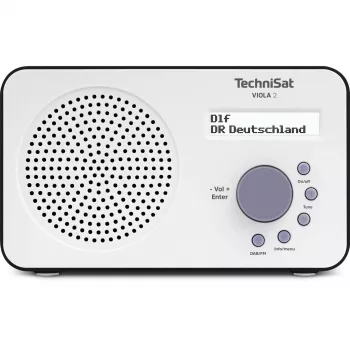 Radio digital portátil TECHNISAT 0000/3906 — DAB/DAB+/FM, 1 W RMS, LCD, 3,5 mm, blanco/negro, 0,338 kg