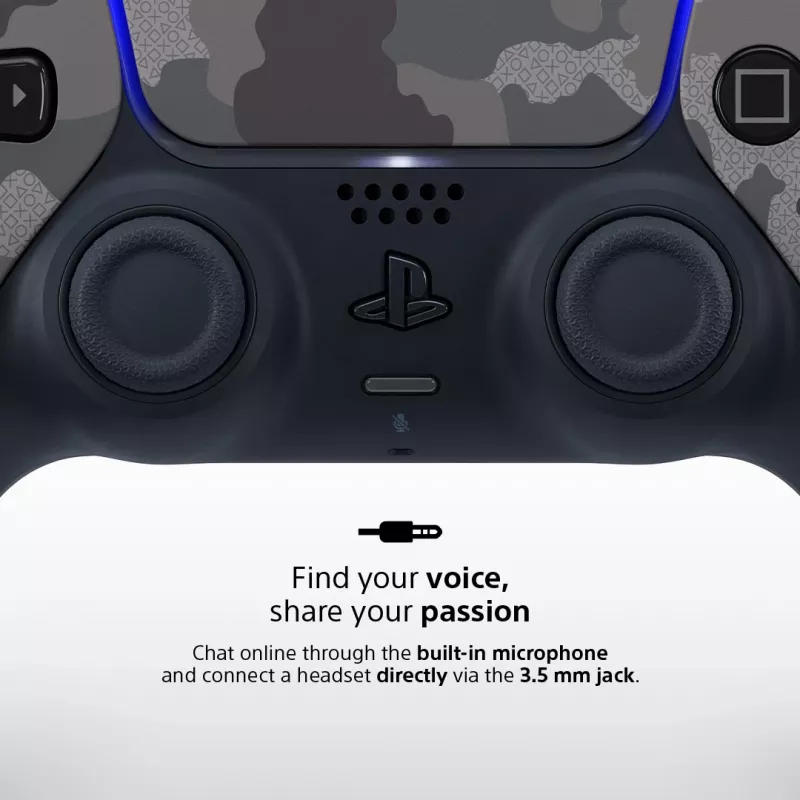 Mando Sony DualSense v3 Camouflage – Bluetooth/USB, PS5, batería integrada, USB‑C, 160×106×66 mm