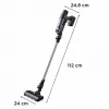 Aspirador escoba 2 en 1 Rowenta RH6A35 — inalámbrico, litio-ion, 140 W, sin bolsa, tecnología ciclónica, lila/plata, cepillo LED