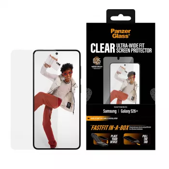 Protector de pantalla PanzerGlass para Samsung New Galaxy S 2026 Plus — Ultra-Wide Fit, PET+sílice, FASTFIT