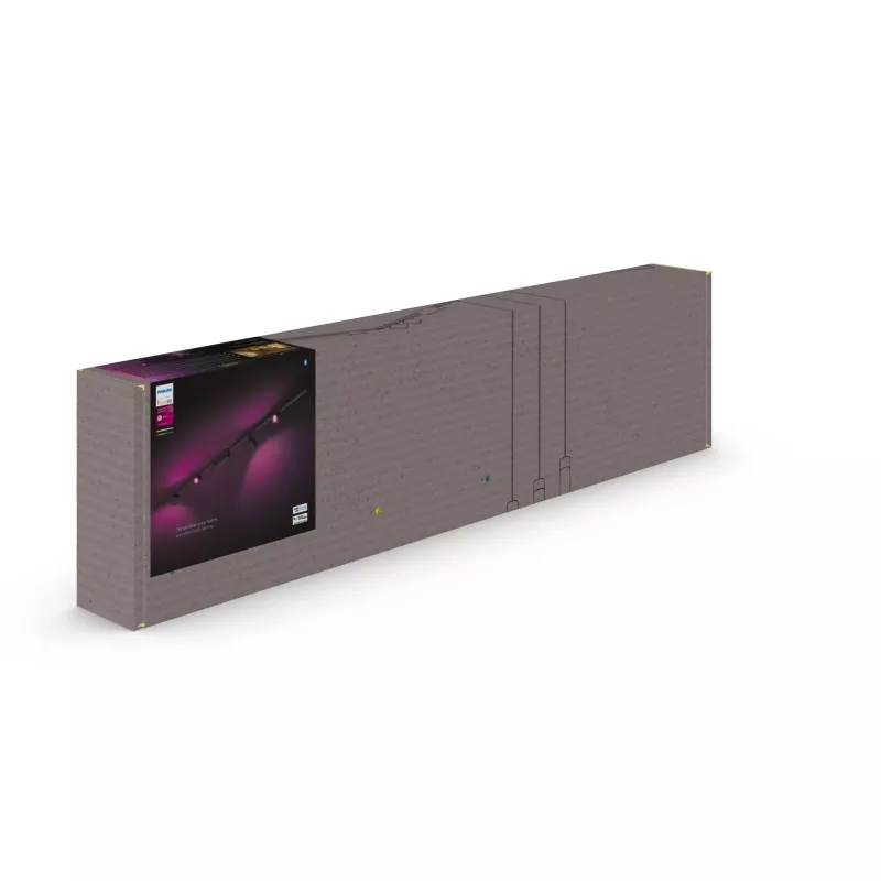 Kit de base de techo recta con 4 focos Philips Hue White and Colour Ambience Perifo Bluetooth negro