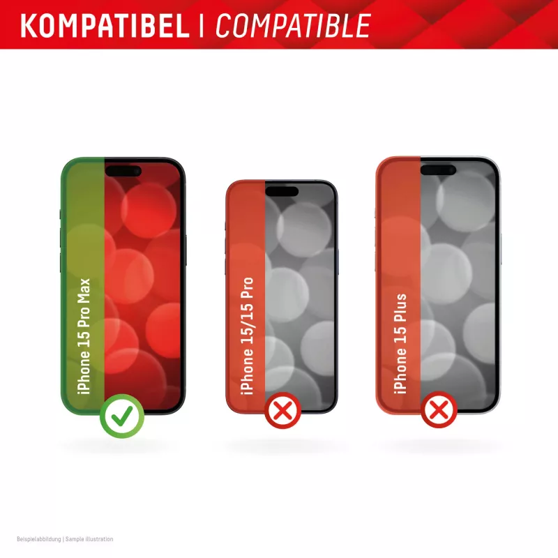 Protector de pantalla + funda Displex para Apple iPhone 15 Pro Max, marco de montaje Eco, resistente a arañazos