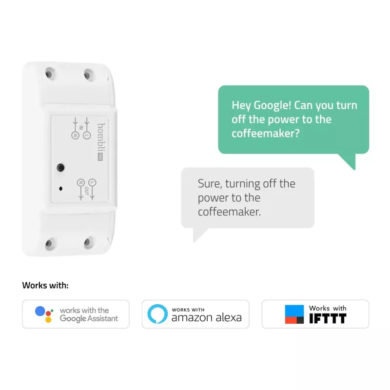 Interruptor inteligente Avanca International BV Hombli Smart Switch 2P inalámbrico 230V (90–250V, 50–60Hz), 39×88×24 mm